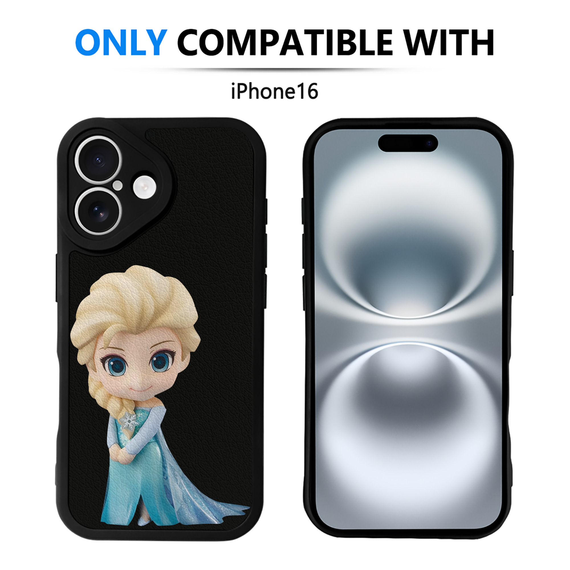 （画像用） アナと雪の女王 アンナ エルサ Frozen Anna Elsa 【iPhone 16シリーズ対応】シリコンスマホケース（レザー調） 材質：シリコン